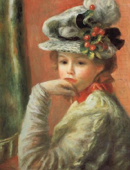 Pierre Renoir Young Girl in a White Hat china oil painting image